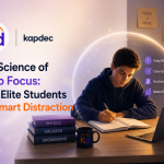 A focused high school STEM student studying at a modern desk